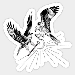 Red Kites (black on light) Sticker